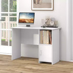 Costway Bureau d'ordinateur moderne avec armoire Trous pour câbles et étagère ouverte pour la maison et le bureau