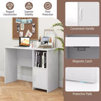 Costway Bureau d'ordinateur moderne avec armoire Trous pour câbles et étagère ouverte pour la maison et le bureau