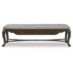 Banc de salle à manger Maylee 63 de Signature Design by Ashley, brun foncé avec tiroir de rangement et siège coussiné