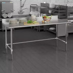 Table de préparation et de travail de cuisine Flash Furniture Reese en acier inoxydable 430 de calibre 18, de qualité commerciale, certifiée NSF, avec base ouverte et dosseret de 4 po