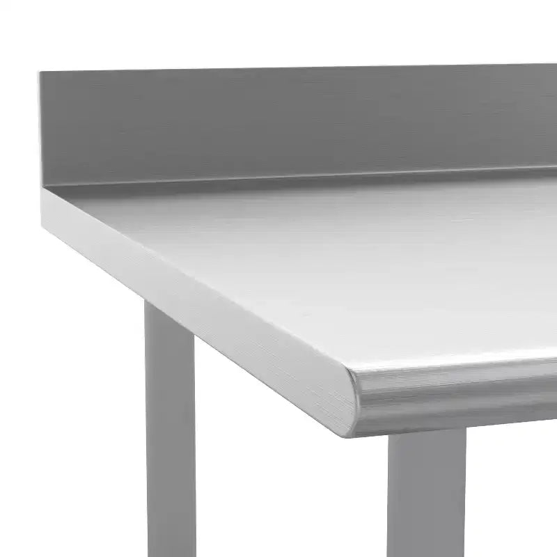 Table de préparation et de travail de cuisine Flash Furniture Reese en acier inoxydable 430 de calibre 18, de qualité commerciale, certifiée NSF, avec base ouverte et dosseret de 4 po