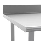 Table de préparation et de travail de cuisine Flash Furniture Reese en acier inoxydable 430 de calibre 18, de qualité commerciale, certifiée NSF, avec base ouverte et dosseret de 4 po