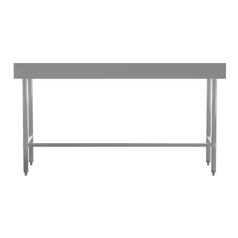 Table de préparation et de travail de cuisine Flash Furniture Reese en acier inoxydable 430 de calibre 18, de qualité commerciale, certifiée NSF, avec base ouverte et dosseret de 4 po