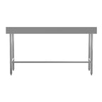 Table de préparation et de travail de cuisine Flash Furniture Reese en acier inoxydable 430 de calibre 18, de qualité commerciale, certifiée NSF, avec base ouverte et dosseret de 4 po