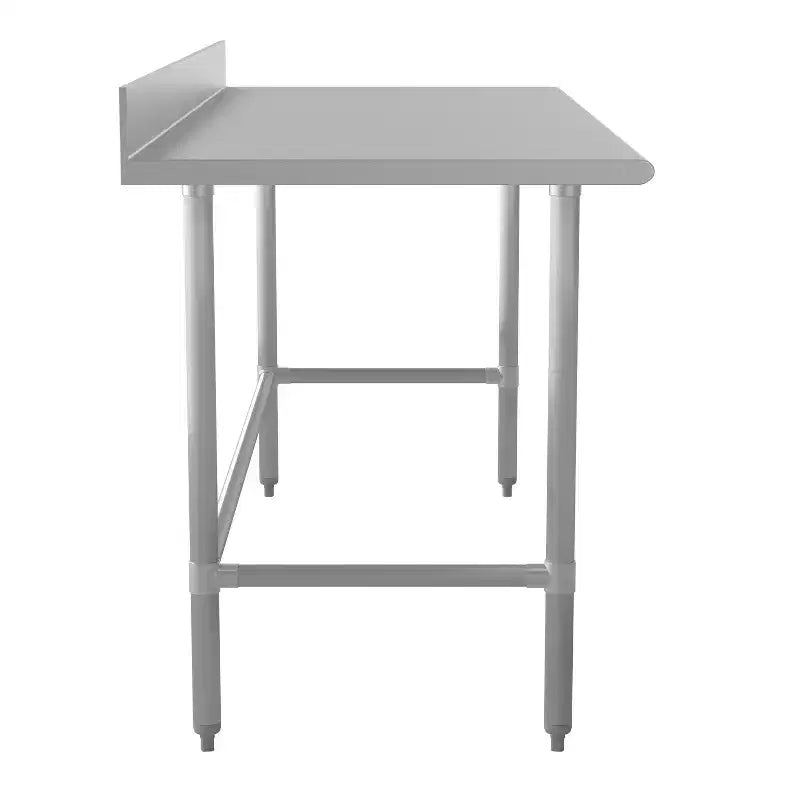 Table de préparation et de travail de cuisine Flash Furniture Reese en acier inoxydable 430 de calibre 18, de qualité commerciale, certifiée NSF, avec base ouverte et dosseret de 4 po