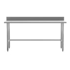 Table de préparation et de travail de cuisine Flash Furniture Reese en acier inoxydable 430 de calibre 18, de qualité commerciale, certifiée NSF, avec base ouverte et dosseret de 4 po
