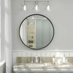 Keonjinn Miroir de salle de bain rond à LED avec cadre en métal, rétroéclairé, 3 températures de couleur, intensité variable, anti-buée