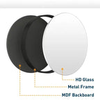 Keonjinn Miroir de salle de bain rond à LED avec cadre en métal, rétroéclairé, 3 températures de couleur, intensité variable, anti-buée