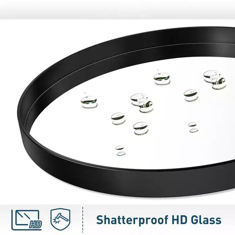 Keonjinn Miroir de salle de bain rond à LED avec cadre en métal, rétroéclairé, 3 températures de couleur, intensité variable, anti-buée