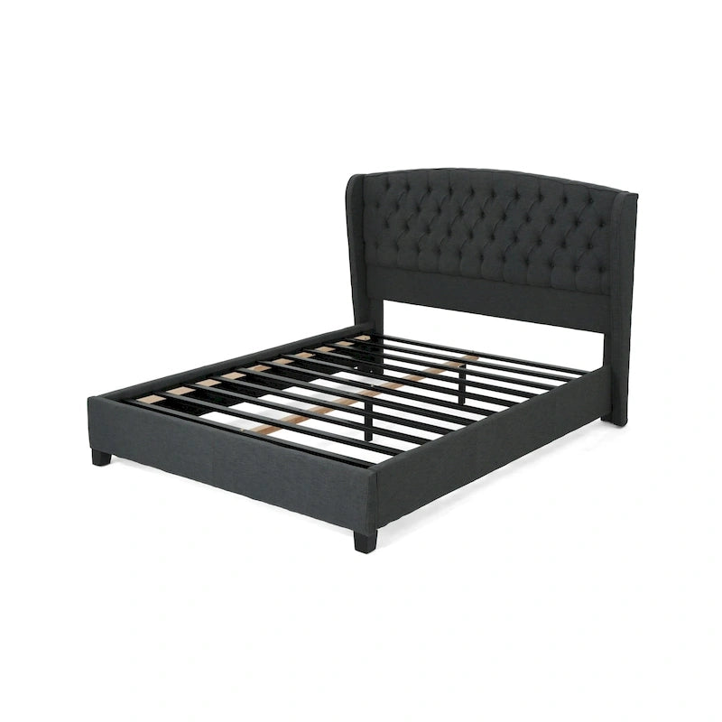 Lit plateforme capitonné King à profil bas