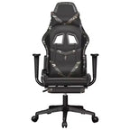 vidaXL Chaise de jeu avec repose-pieds, noir et camouflage, similicuir