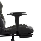 vidaXL Chaise de jeu avec repose-pieds, noir et camouflage, similicuir