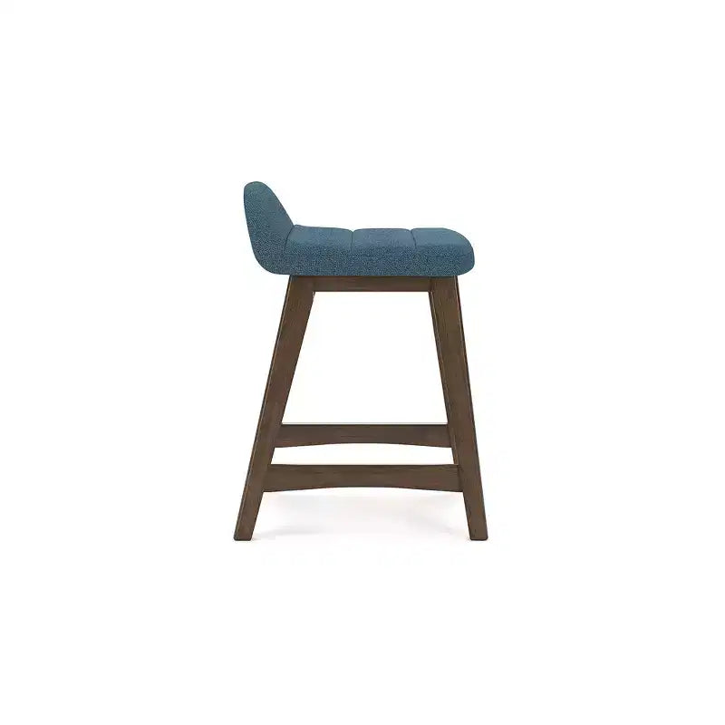 Tabouret de bar rembourré avec coussin en mousse Lyncott de Signature Design by Ashley, hauteur comptoir, lot de 2, bleu