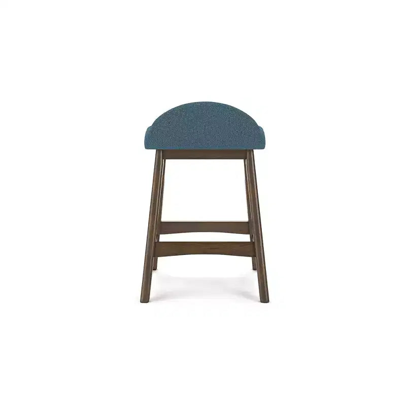 Tabouret de bar rembourré avec coussin en mousse Lyncott de Signature Design by Ashley, hauteur comptoir, lot de 2, bleu