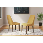Signature Design by Ashley Chaise d'appoint de salle à manger Lyncott rembourrée avec coussin en mousse, lot de 2, jaune