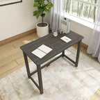 Bureau en bois massif Planche+Poutre, Bureau simple pour chambre à coucher, Bureau d'étude pour bureau à domicile, 39.5