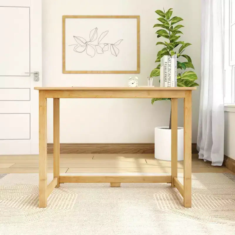 Bureau en bois massif Planche+Poutre, Bureau simple pour chambre à coucher, Bureau d'étude pour bureau à domicile, 39.5