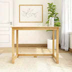 Bureau en bois massif Planche+Poutre, Bureau simple pour chambre à coucher, Bureau d'étude pour bureau à domicile, 39.5