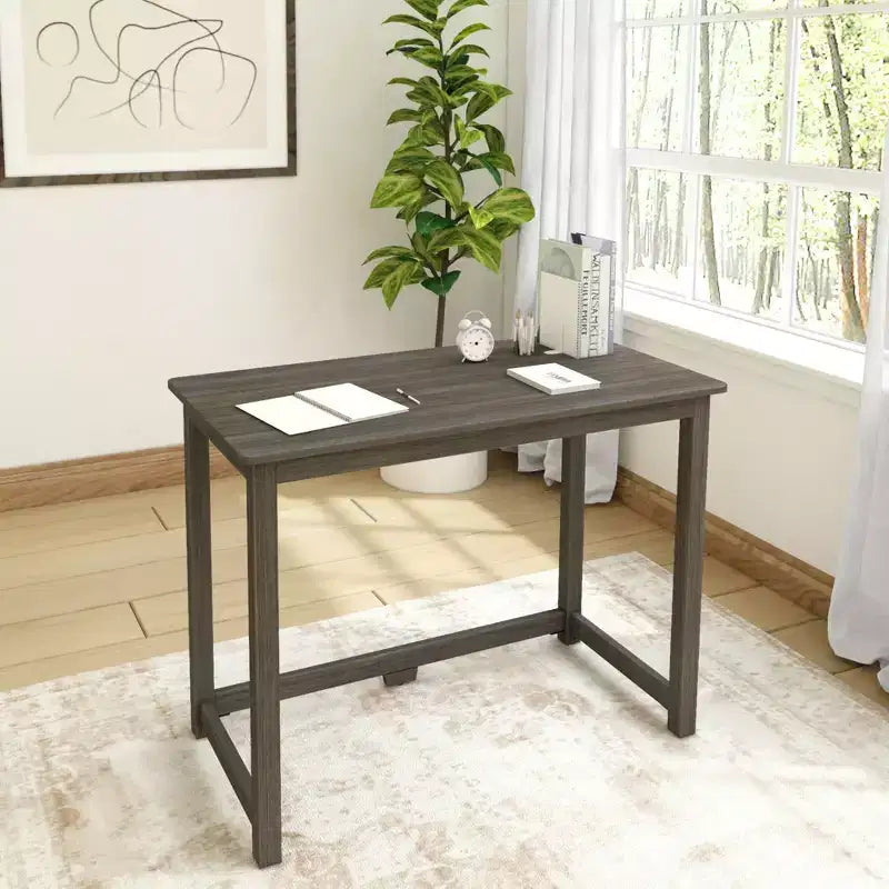 Bureau en bois massif Planche+Poutre, Bureau simple pour chambre à coucher, Bureau d'étude pour bureau à domicile, 39.5