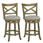 Costway Swivel Bar Stools Set of 2/4, 25 Counter Height Barstools with Backrests for Kitchen