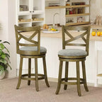 Tabourets de bar pivotants Costway, lot de 2 ou 4, tabourets de bar à hauteur de comptoir de 63,5 cm avec dossiers pour cuisine
