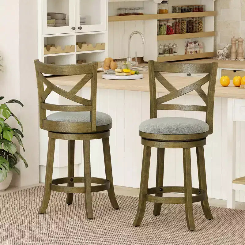 Tabourets de bar pivotants Costway, lot de 2 ou 4, tabourets de bar à hauteur de comptoir de 63,5 cm avec dossiers pour cuisine