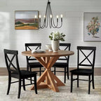 Ensemble repas rond 5 pièces Crenshaw couleur bois flotté - Buylateral