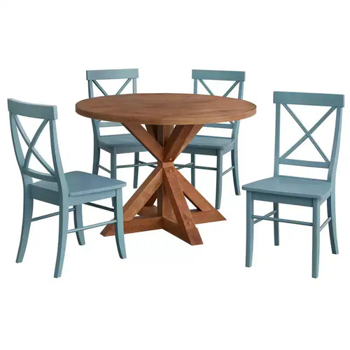 5pc Crenshaw Round Dining Set Driftwood - Buylateral