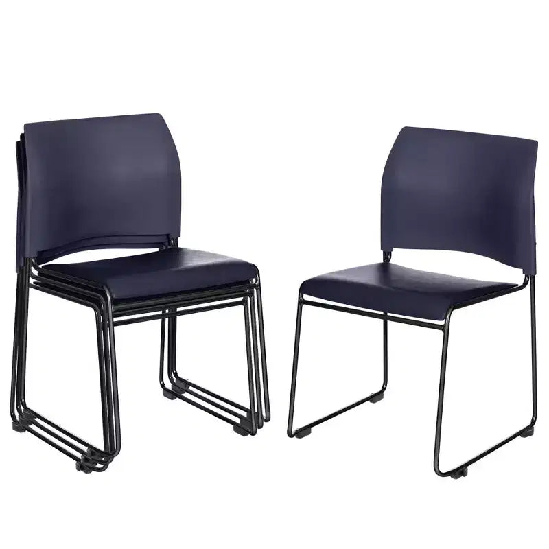 Chaise empilable en vinyle collection Jody, paquet de 4, par Hampden Furnishings