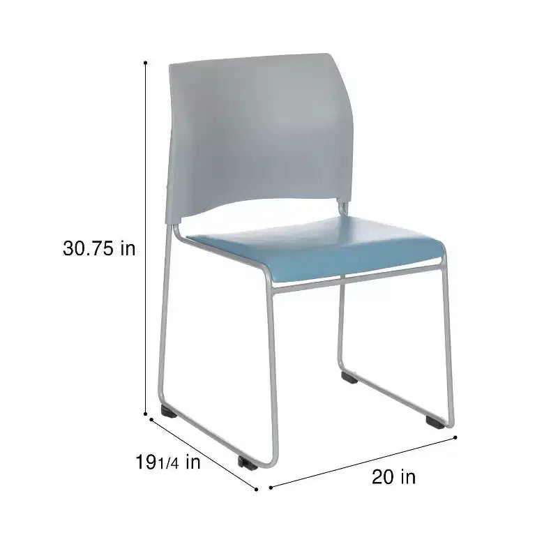 Chaise empilable en vinyle collection Jody, paquet de 4, par Hampden Furnishings