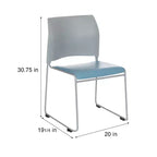 Chaise empilable en vinyle collection Jody, paquet de 4, par Hampden Furnishings