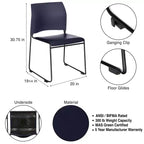 Chaise empilable en vinyle collection Jody, paquet de 4, par Hampden Furnishings