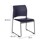 Chaise empilable en vinyle collection Jody, paquet de 4, par Hampden Furnishings