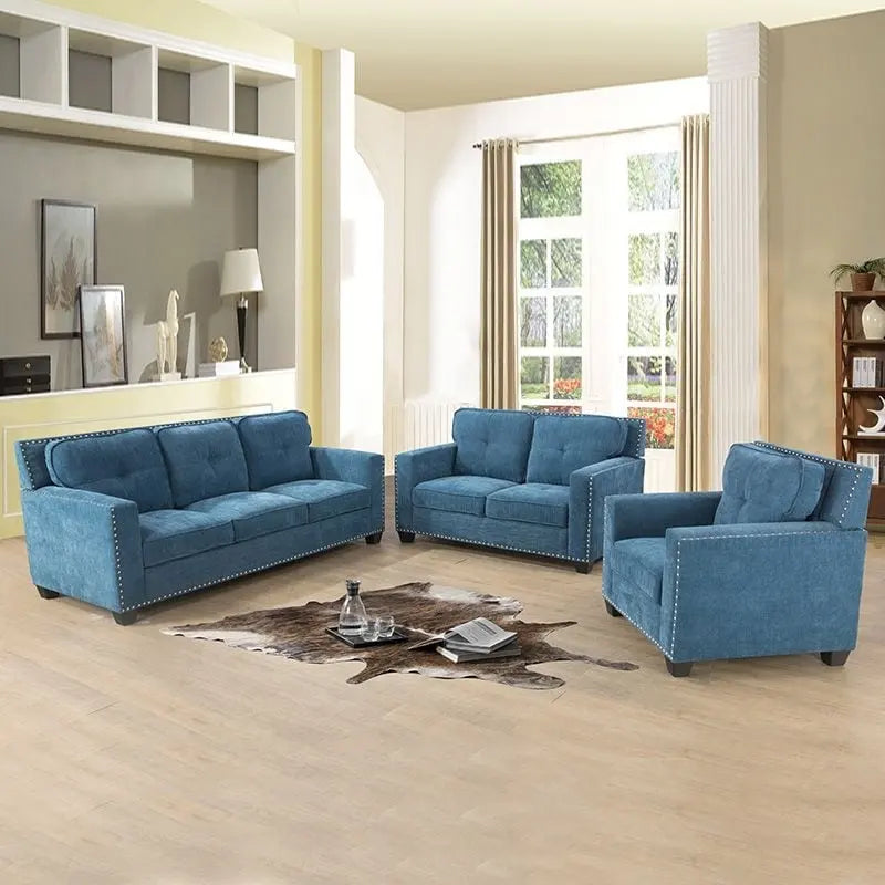 Gliden Modern Linen Fabric Sofa with Solid Wood Frame