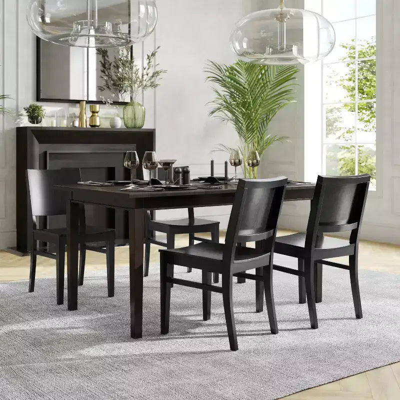 Chaise de salle à manger commerciale Flash Furniture Naples en bois massif avec dossier incurvé