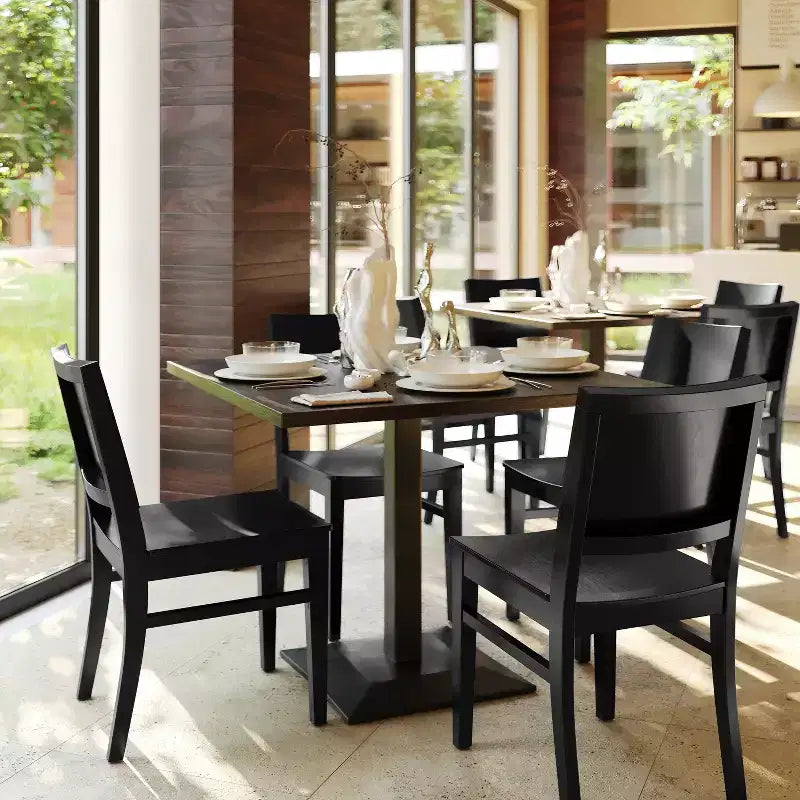 Chaise de salle à manger commerciale Flash Furniture Naples en bois massif avec dossier incurvé