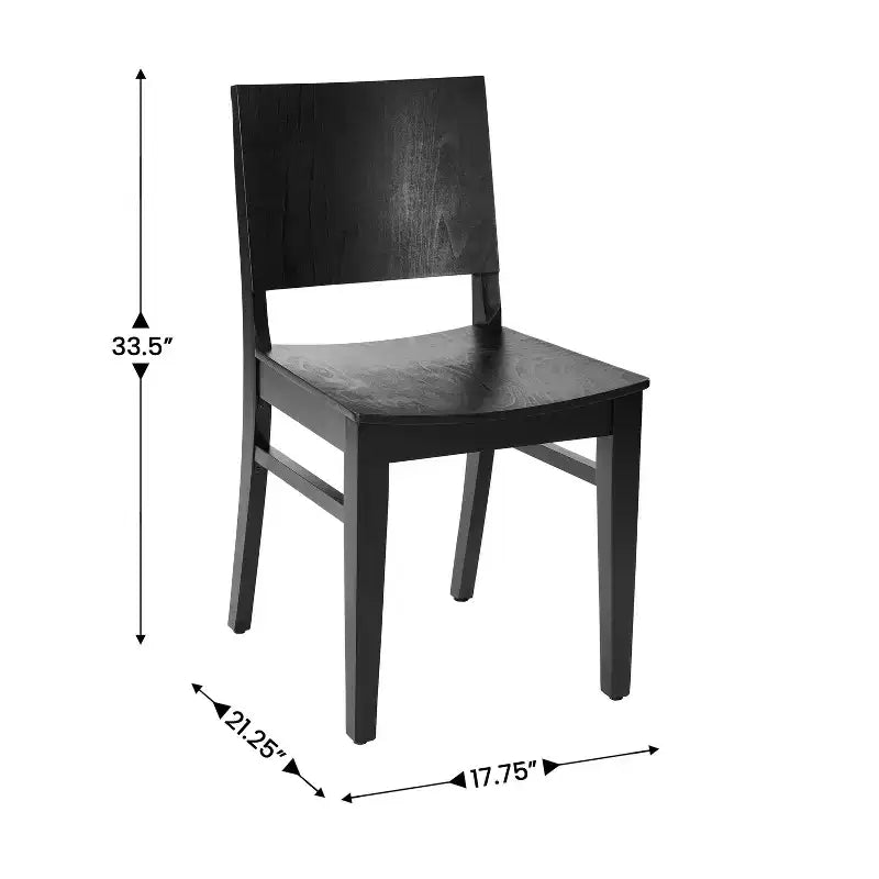 Chaise de salle à manger commerciale Flash Furniture Naples en bois massif avec dossier incurvé