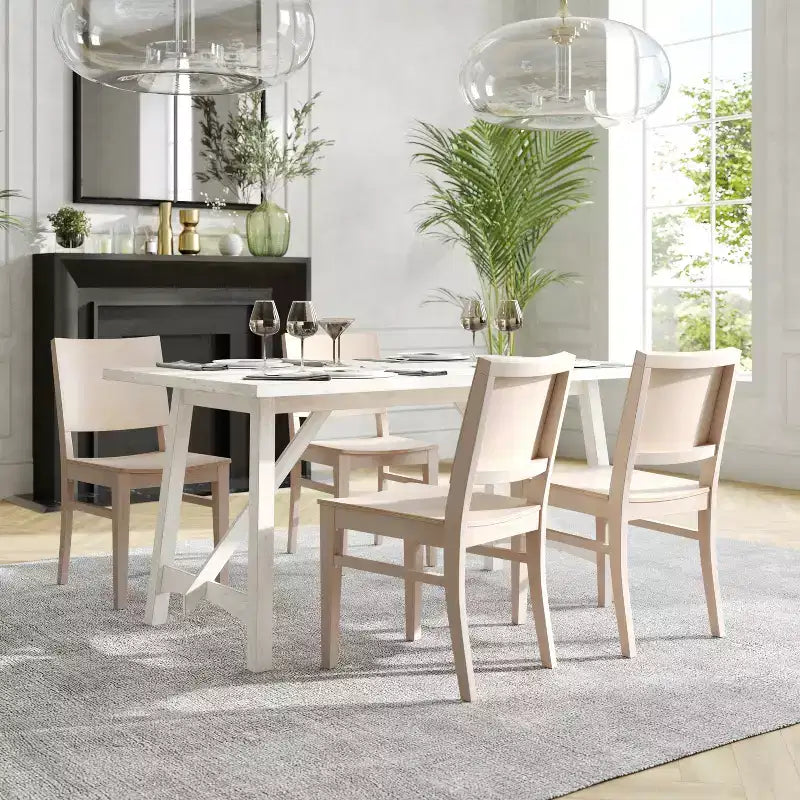Chaise de salle à manger commerciale Flash Furniture Naples en bois massif avec dossier incurvé