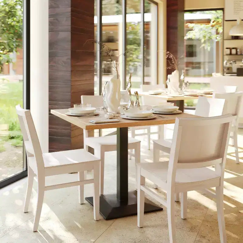 Chaise de salle à manger commerciale Flash Furniture Naples en bois massif avec dossier incurvé