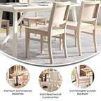 Chaise de salle à manger commerciale Flash Furniture Naples en bois massif avec dossier incurvé