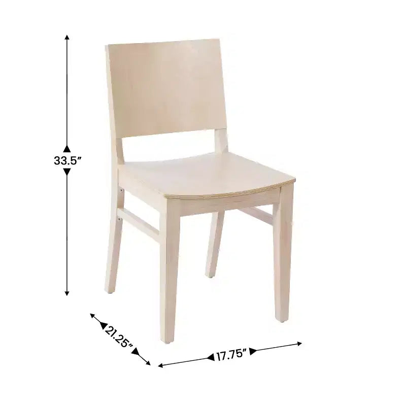Chaise de salle à manger commerciale Flash Furniture Naples en bois massif avec dossier incurvé
