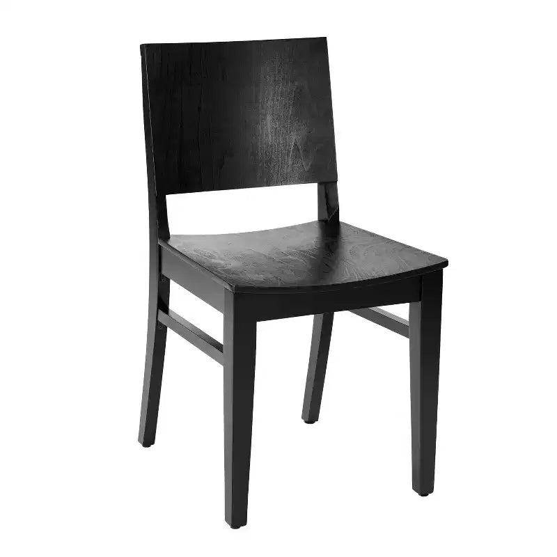 Chaise de salle à manger commerciale Flash Furniture Naples en bois massif avec dossier incurvé