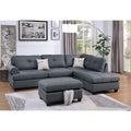 Ensemble de canapé d'angle en tissu 3 pièces Poundex avec pouf de rangement