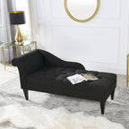 Chaise longue capitonnée à accoudoirs roulés du milieu du siècle, 64 po