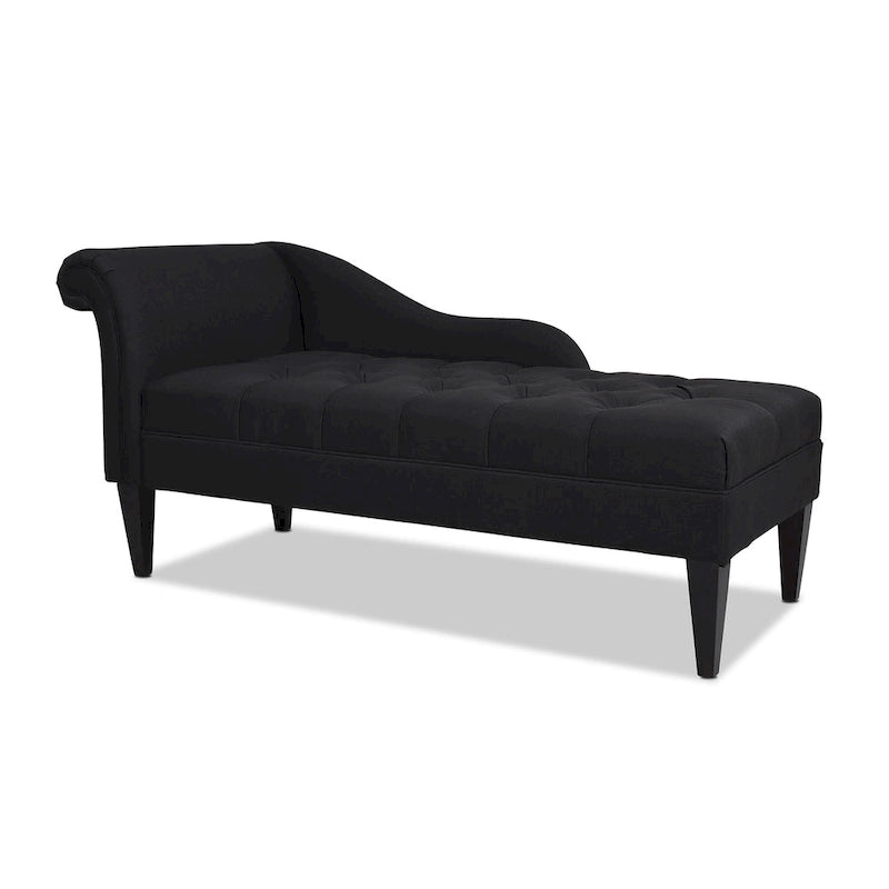 Chaise longue capitonnée à accoudoirs roulés du milieu du siècle, 64 po