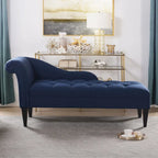 Chaise longue capitonnée à accoudoirs roulés du milieu du siècle, 64 po