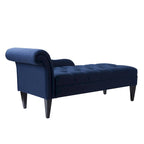 Chaise longue capitonnée à accoudoirs roulés du milieu du siècle, 64 po