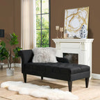 Chaise longue capitonnée à accoudoirs roulés du milieu du siècle, 64 po