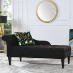 Chaise longue capitonnée à accoudoirs roulés du milieu du siècle, 64 po