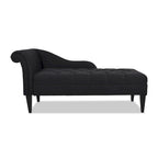 Chaise longue capitonnée à accoudoirs roulés du milieu du siècle, 64 po